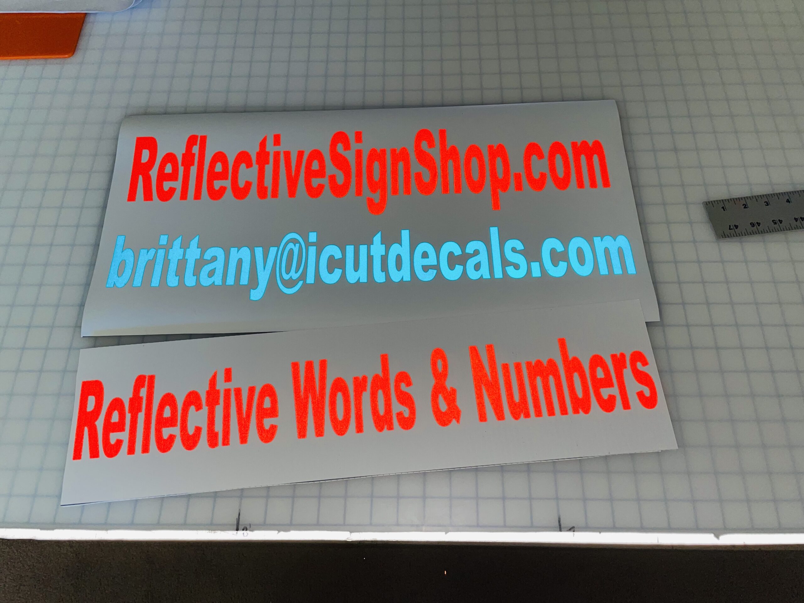 reflective signs numbers letters